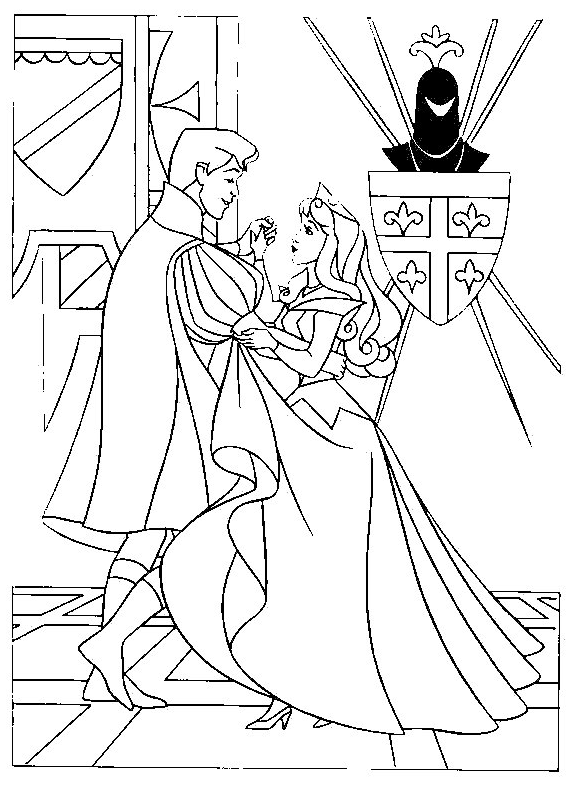 Kids-n-fun | Kleurplaat Disney Prinsessen Assepoester danst met prins